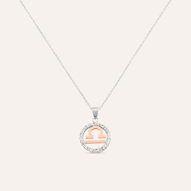 Collana Sunrise Acciaio Bicolore Bianco / Rosa Cubic Zirconia