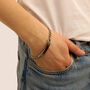 Bracciale Con Targhetta Man Code Acciaio Bicolore Bianco / Nero Cubic Zirconia