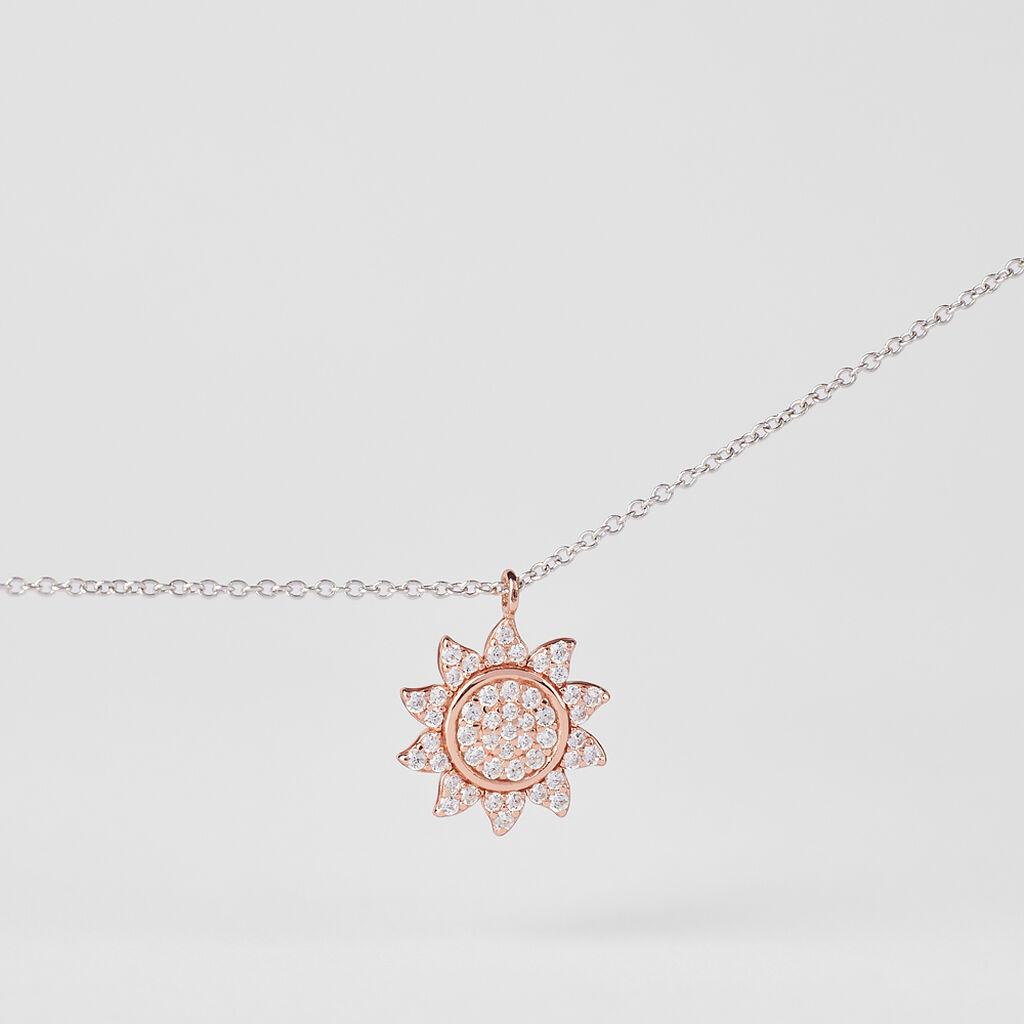 Collana Silver Moments Argento Bicolore Bianco / Rosa Cubic Zirconia