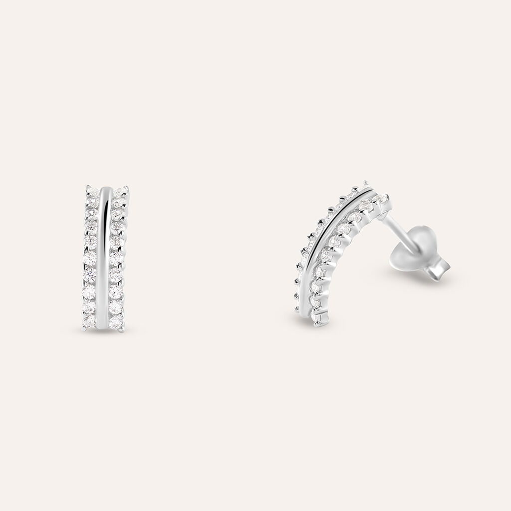 Orecchini Lobo Silver Shine Argento Rodiato Cubic Zirconia