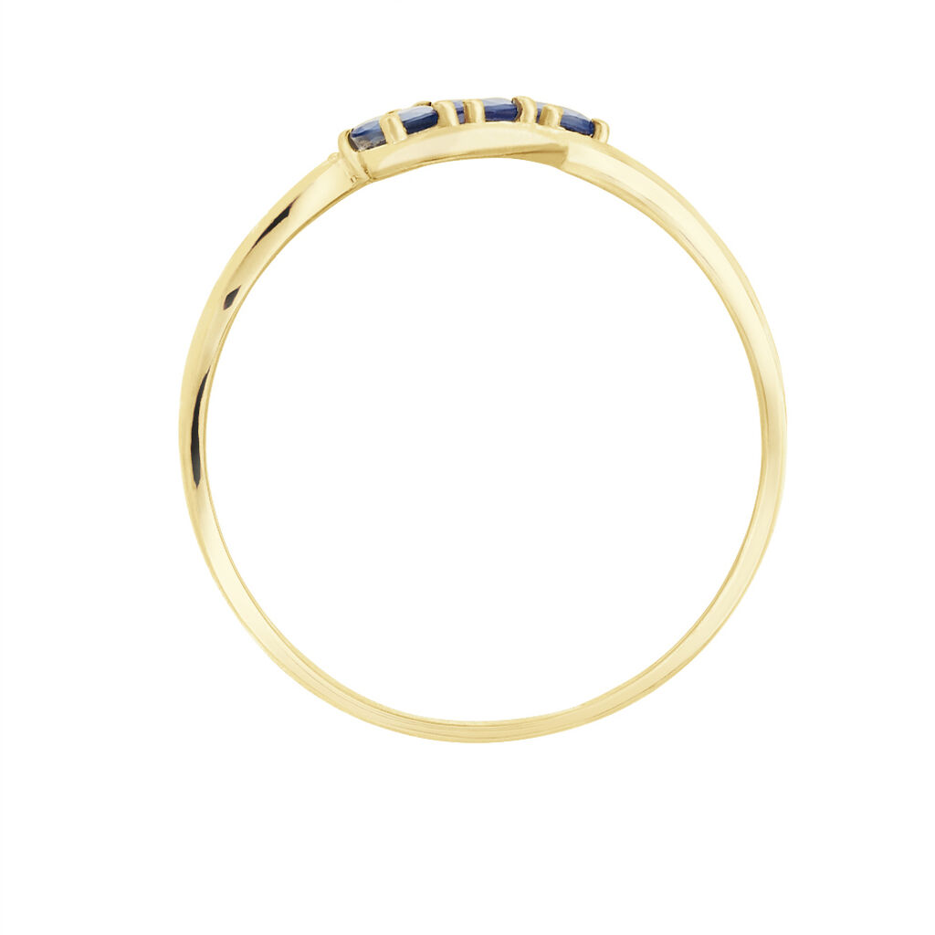 Anello Trilogy Charlotte Oro Giallo Zaffiro Diamante