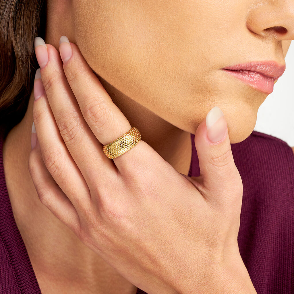 Anello Fascia Radiance Acciaio Dorato