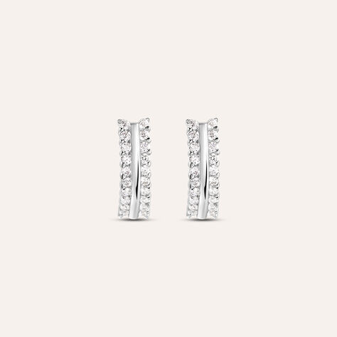 Orecchini Lobo Silver Shine Argento Rodiato Cubic Zirconia - Orecchini a Lobo Donna | Stroili