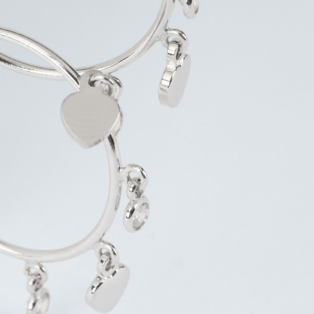 Orecchini A Cerchio Silver Collection Argento Rodiato Cubic Zirconia