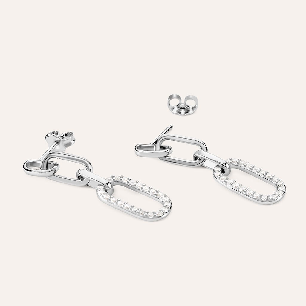 Orecchini Pendenti Silver Shine Argento Rodiato Cubic Zirconia