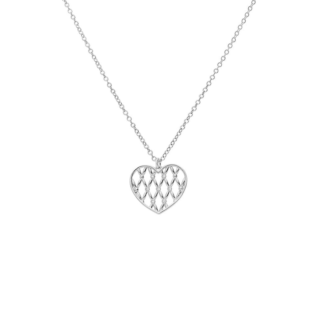 Collana in ottone rodiato con pendente cuore e brillanti - Collane Donna | Stroili