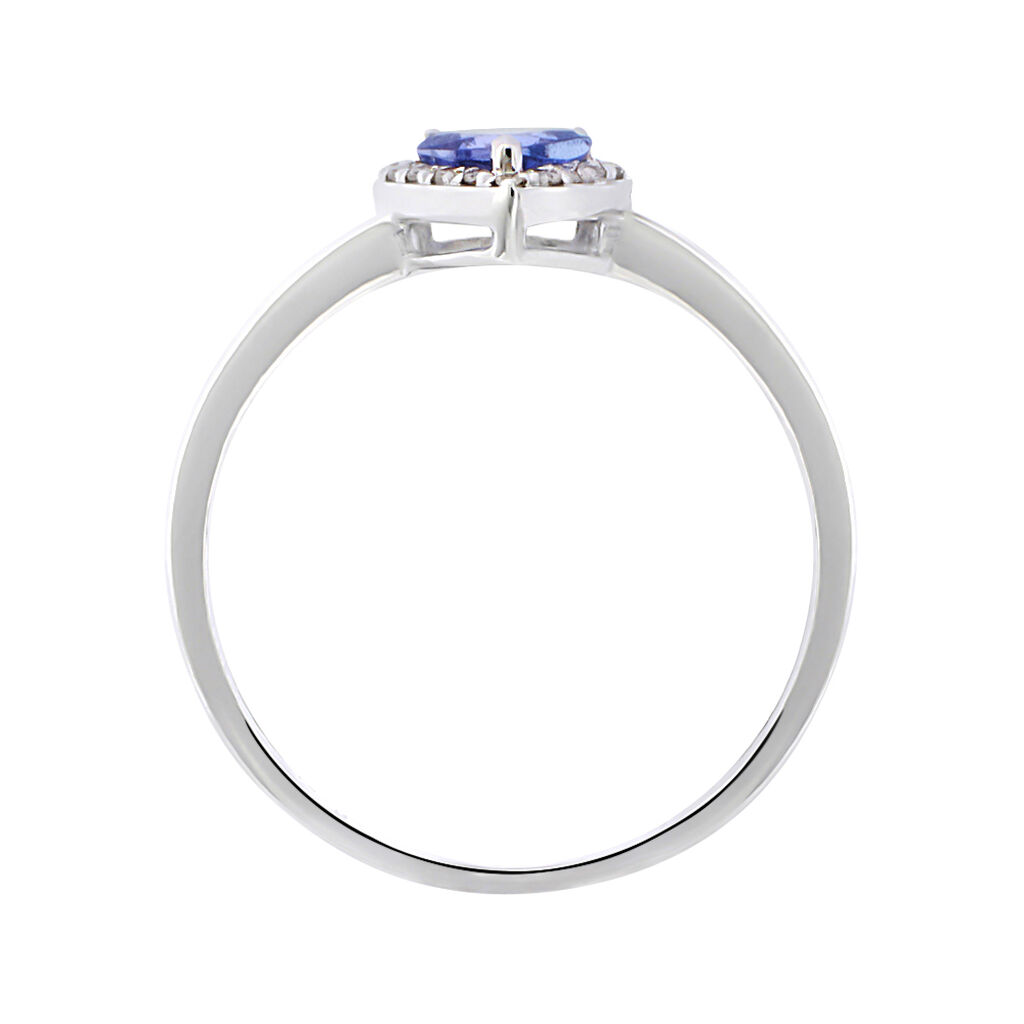 Anello Solitario Jasmine Oro Bianco Tanzanite Diamante - Anelli con Pietre Donna | Stroili