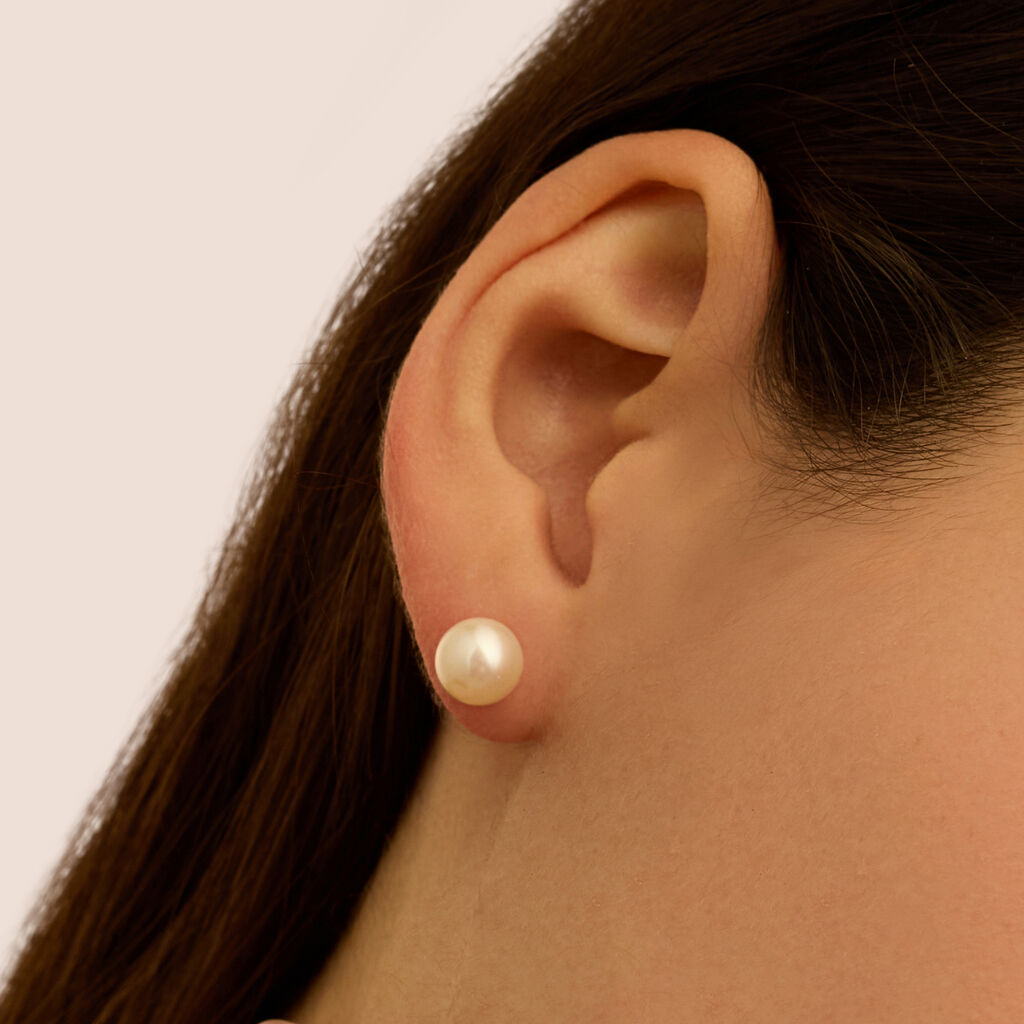 Orecchini Lobo Gabrielle Oro Bianco Perla Akoya - Orecchini a Lobo Donna | Stroili