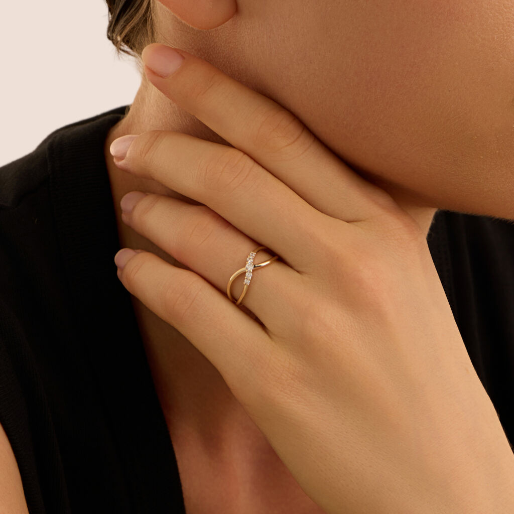 Anello Fantasia Claire Oro Giallo Cubic Zirconia