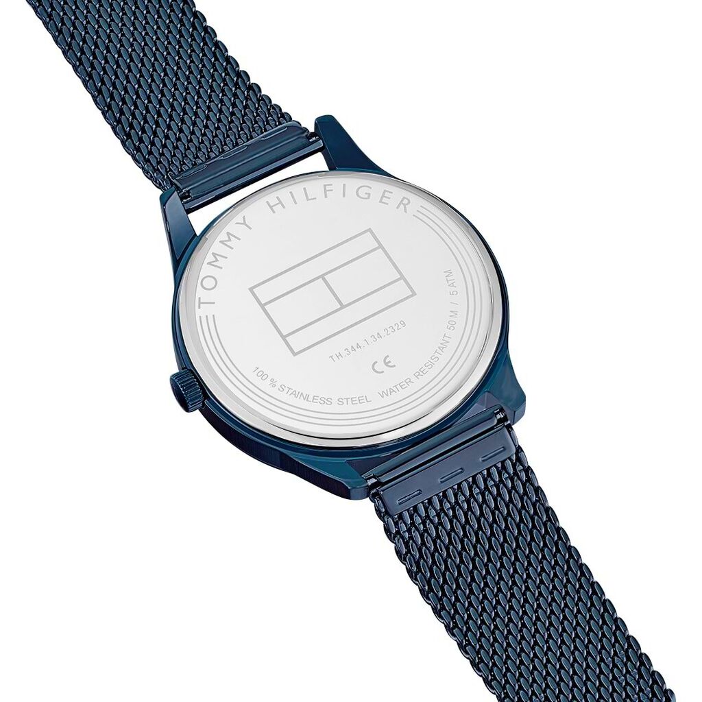 Tommy Hilfiger Damon Quartz Blue Dial Blue Mesh Bracelet Watch for Men - 1791421