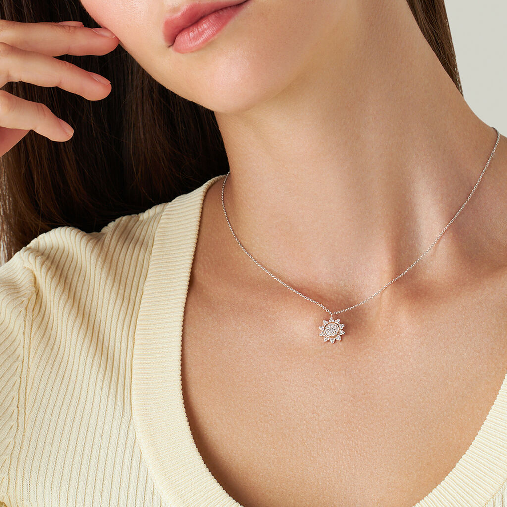 Collana Silver Moments Argento Bicolore Bianco / Rosa Cubic Zirconia - Collane Donna | Stroili