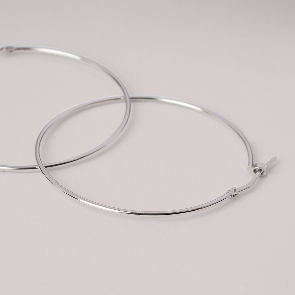 Orecchini A Cerchio Silver Collection Argento Rodiato - Orecchini a Cerchio Donna | Stroili