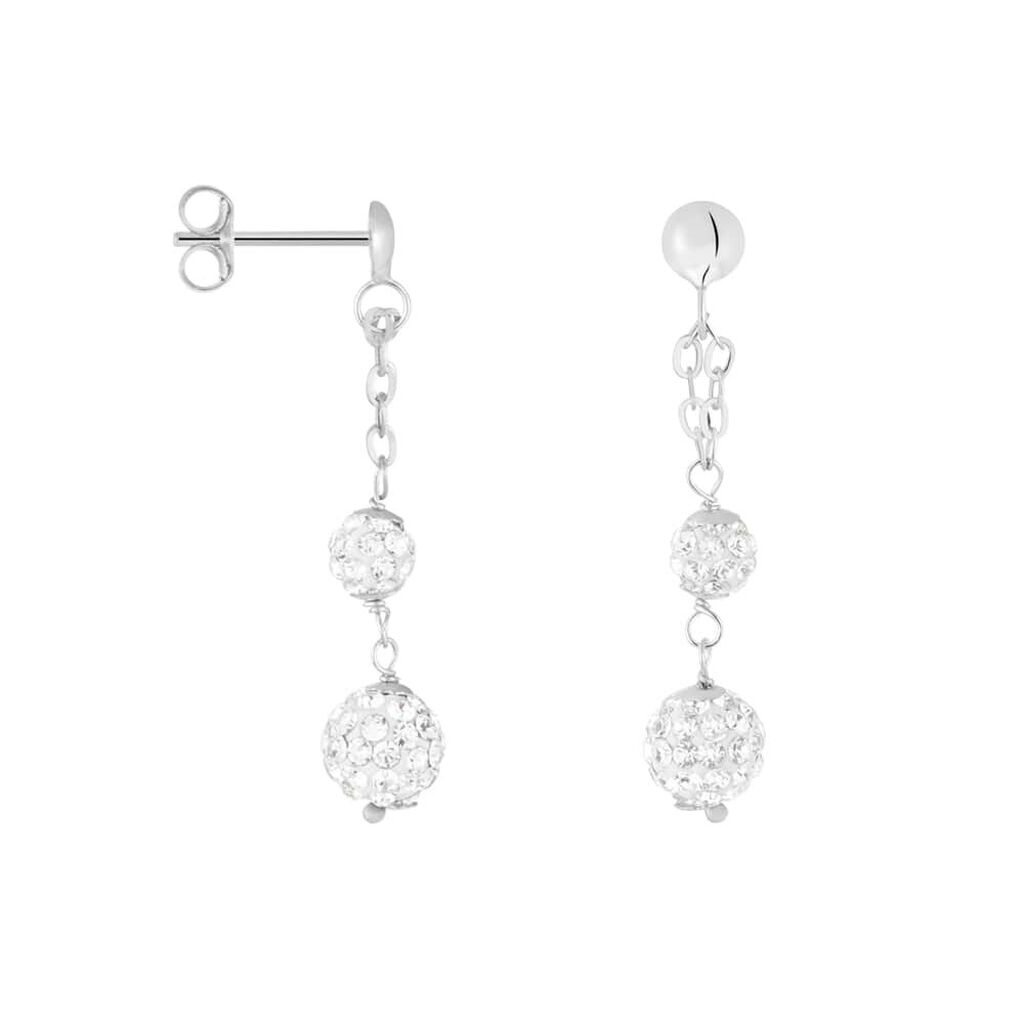 Orecchini Pendenti Crystal Gold Oro Bianco Cristallo - Orecchini Pendenti Donna | Stroili