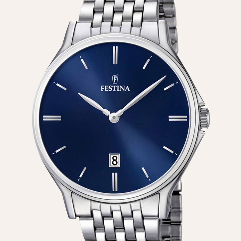 Orologio Al Quarzo Festina Acero Classico F16744/3 - Orologi con Datario Uomo | Stroili