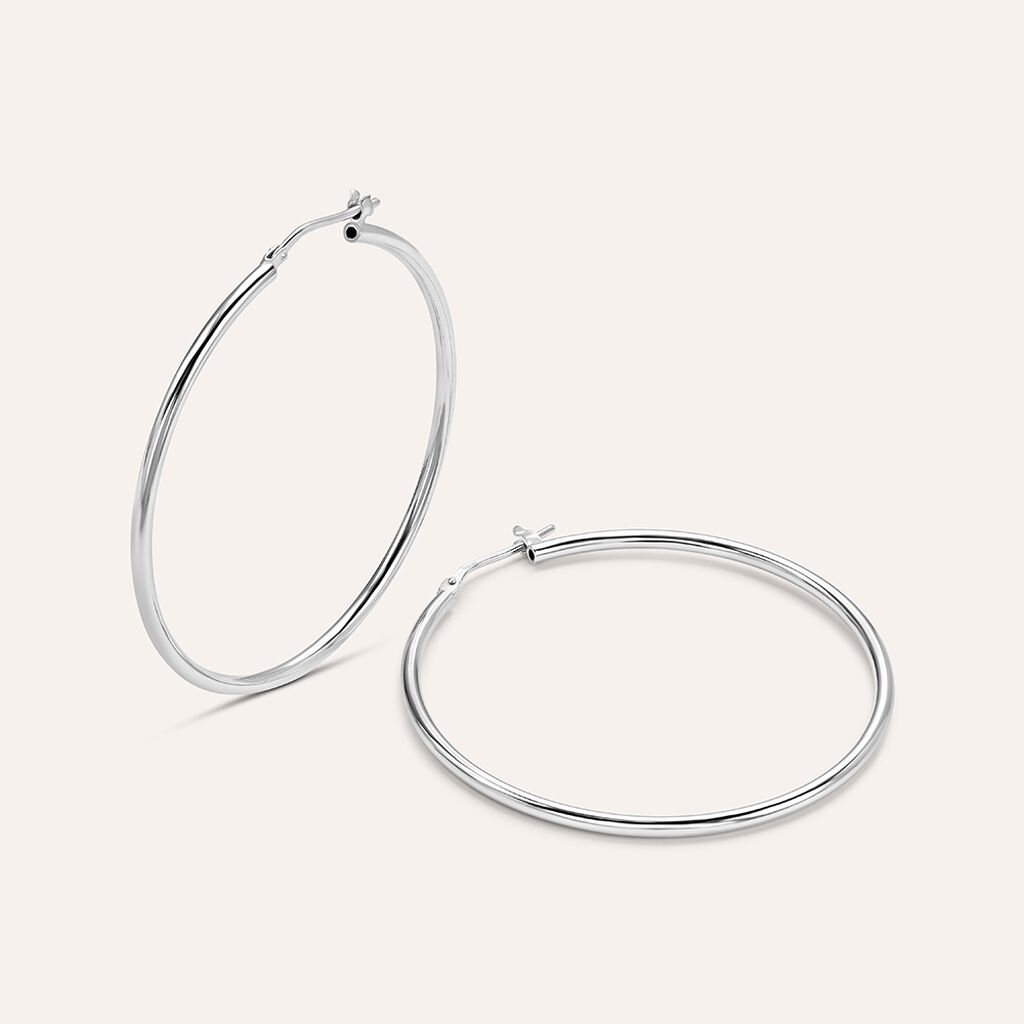 Orecchini A Cerchio Silver Collection Argento Rodiato