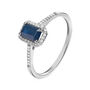 Anello Solitario Charlotte Oro Bianco Zaffiro Diamante