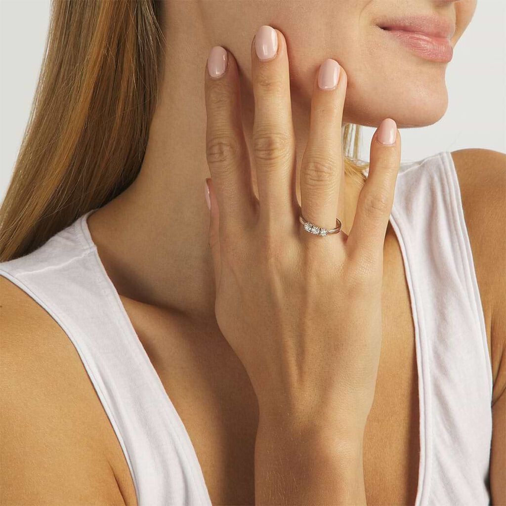 Anello Trilogy Diamotion Oro Bianco Diamante - Anelli con Pietre Donna | Stroili
