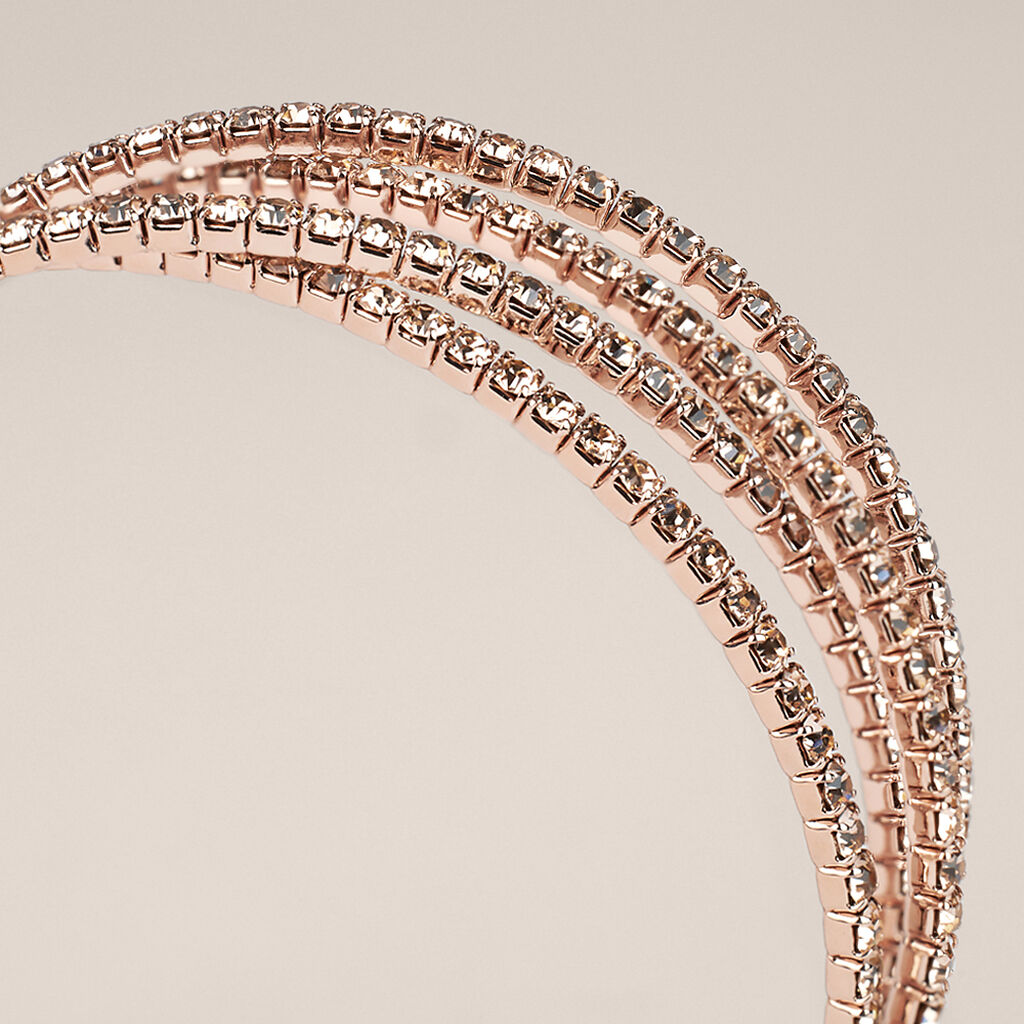 Bangle Romantic Shine Metallo Rosa Cristallo - Bracciali Rigidi Donna | Stroili