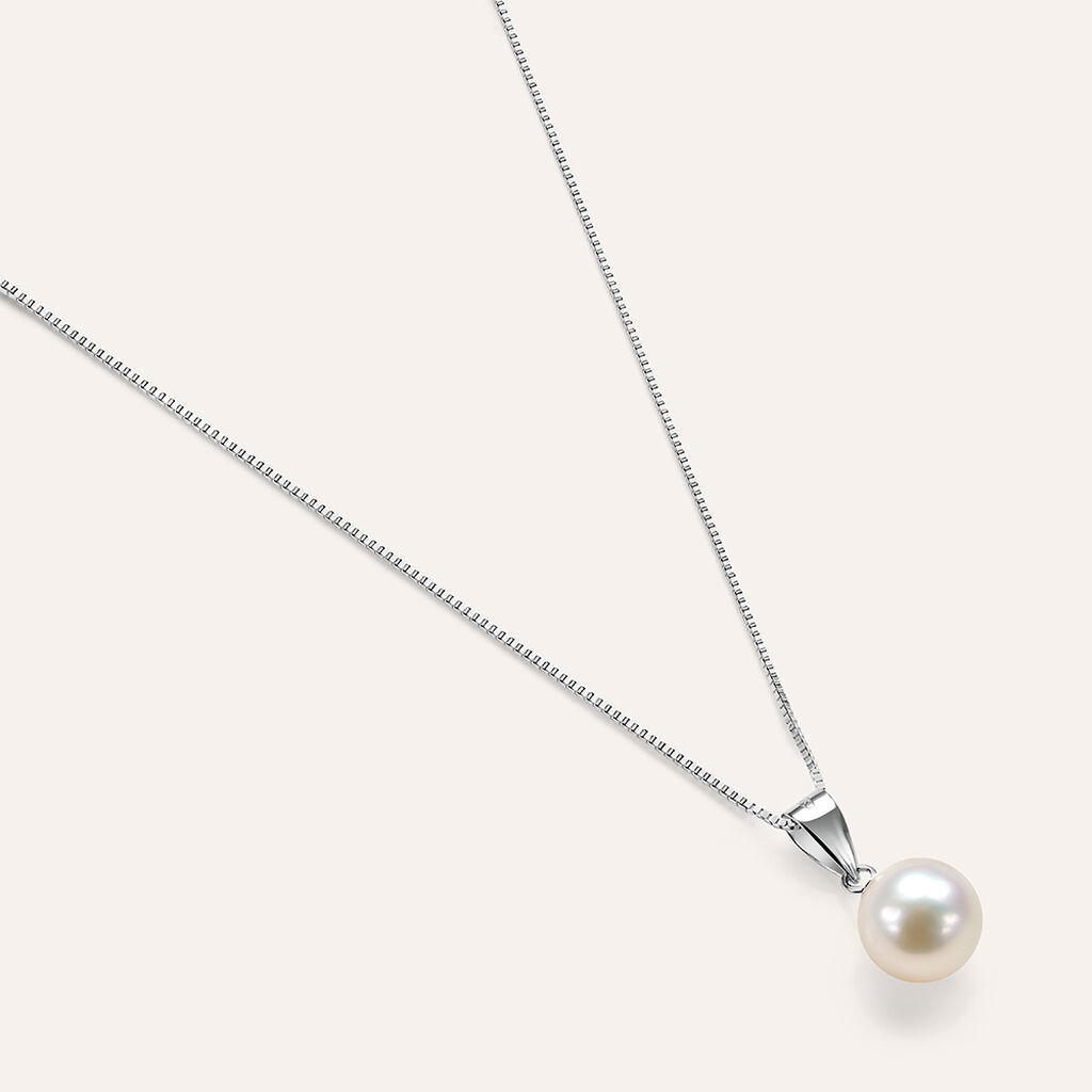 Collana Gabrielle Oro Bianco Perla D'Acqua Dolce - Collane Donna | Stroili