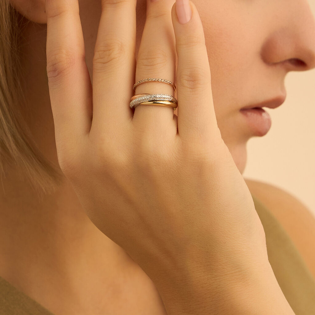 Anello Semi-eternity Sophia Oro Rosa Diamante