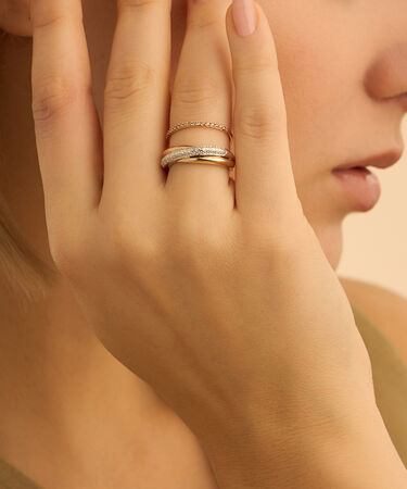 Anello Semi-eternity Sophia Oro Rosa Diamante