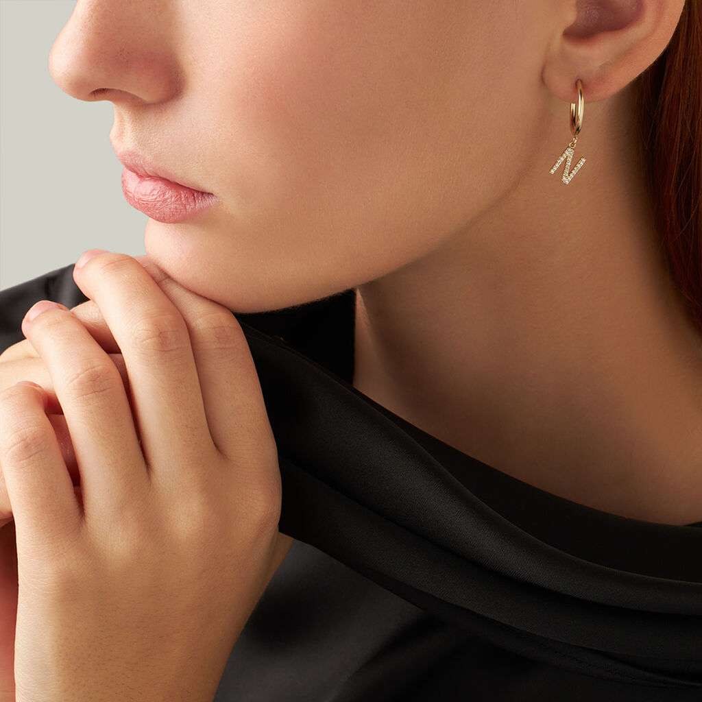 Mono Orecchino A Cerchio Toujours Oro Giallo Cubic Zirconia - Mono Orecchino Donna | Stroili