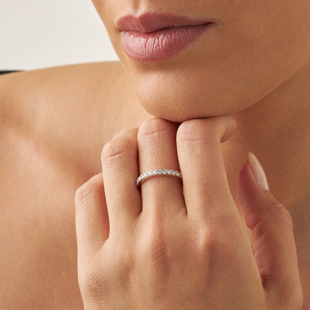 Anello Eternity Donna In Titanio Con Zirconi – Larghezza 4mm O 6mm - 4