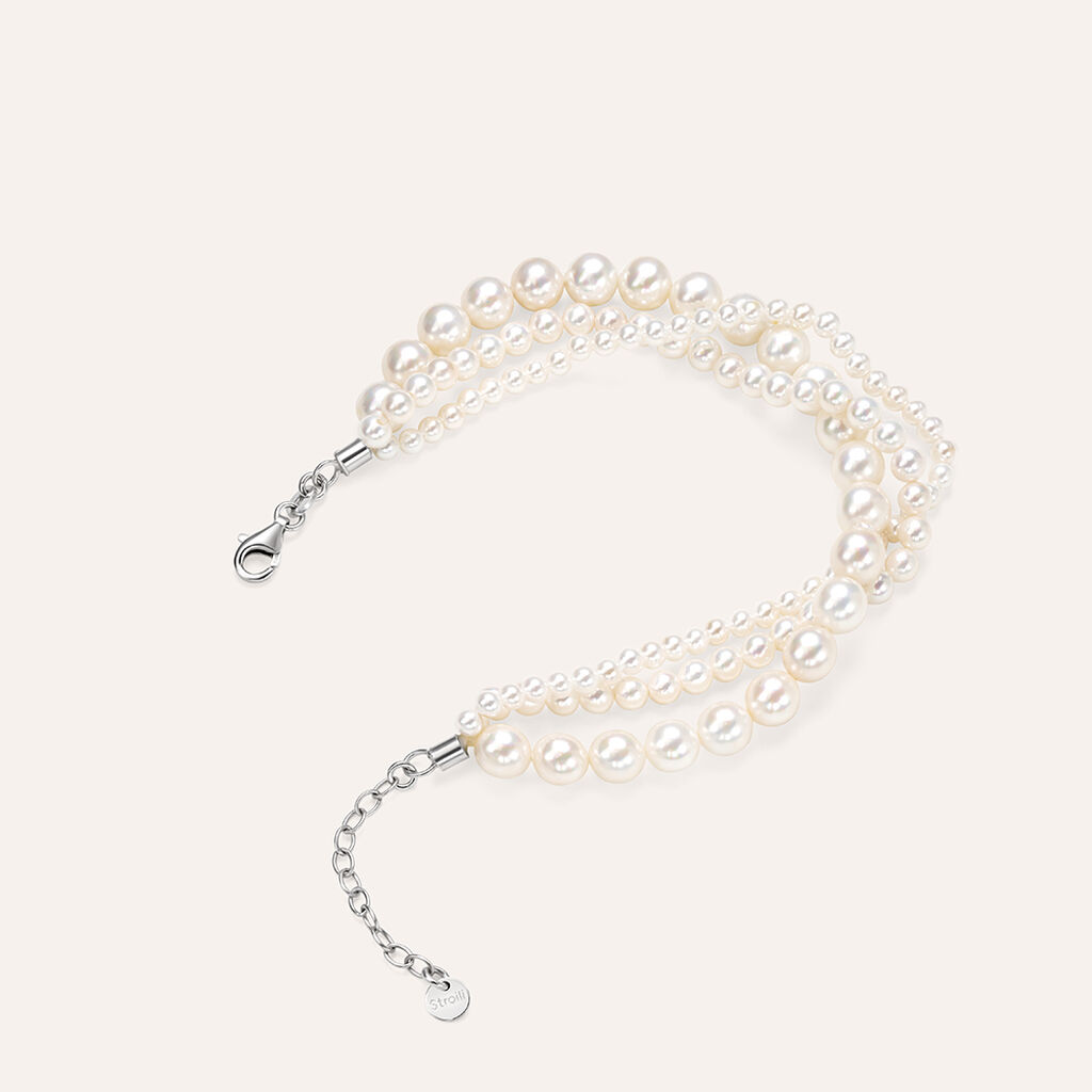 Bracciale Silver Pearls Argento Rodiato Perla sintentica Cubic Zirconia - Bracciali Donna | Stroili