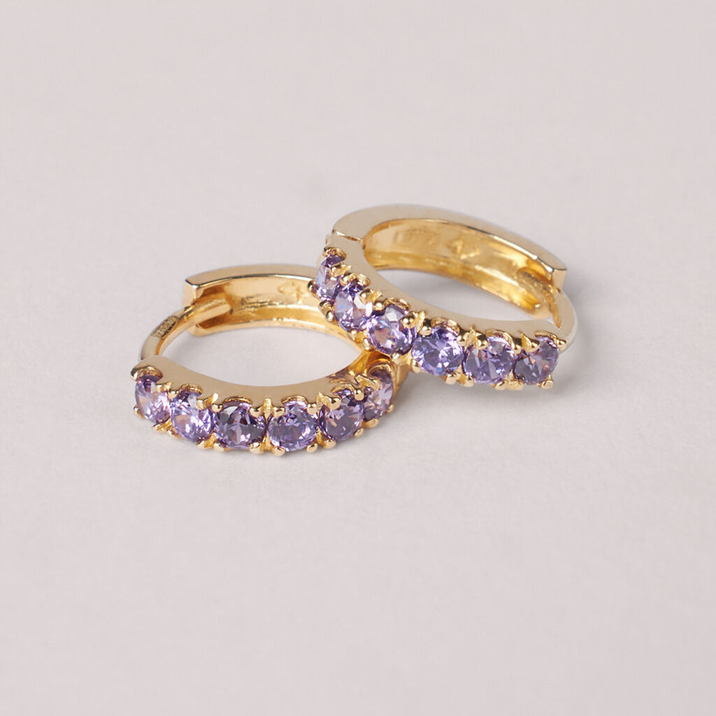 Orecchini A Cerchio Toujours Oro Giallo Cubic Zirconia