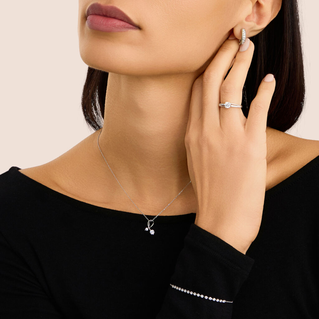 Orecchini A Cerchio Silver Elegance Argento Rodiato Cubic Zirconia - Orecchini a Cerchio Donna | Stroili
