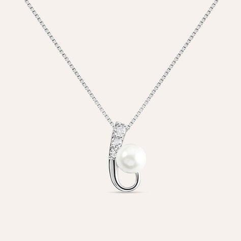 Collana Silver Pearls Argento Rodiato Perla sintentica Cubic Zirconia - Gioielli Donna | Stroili