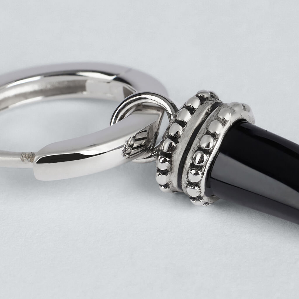 Mono Orecchino A Cerchio Gentleman Argento Rodiato Agata