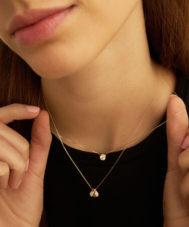 Collana Punto Luce Claire Oro Giallo Cubic Zirconia