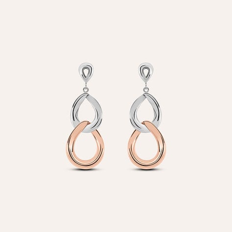 Orecchini Pendenti Lady Code Acciaio Bicolore Bianco / Rosa - Orecchini Pendenti Donna | Stroili