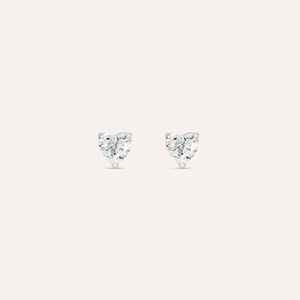 Orecchini Lobo Punto Luce Claire Oro Bianco Cubic Zirconia - Orecchini a Lobo Donna | Stroili