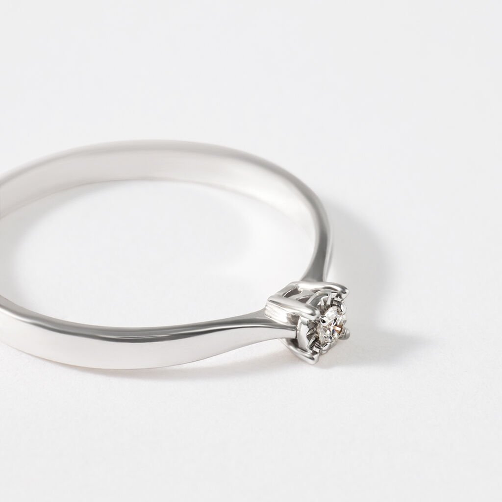 Anello Solitario Diamotion Oro Bianco Diamante - Anelli con Pietre Donna | Stroili