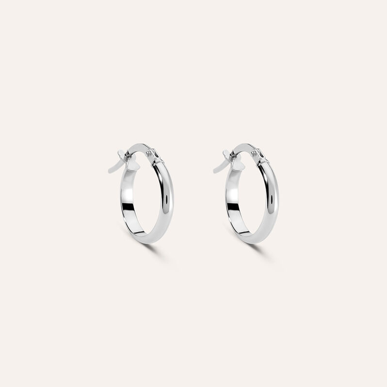 Orecchini A Cerchio Toujours Oro Bianco - Orecchini a Cerchio Donna | Stroili