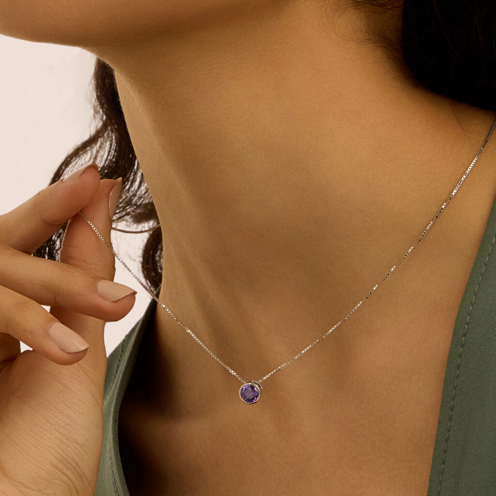 Collana Punto Luce Silver Rainbow Argento Rodiato Cubic Zirconia