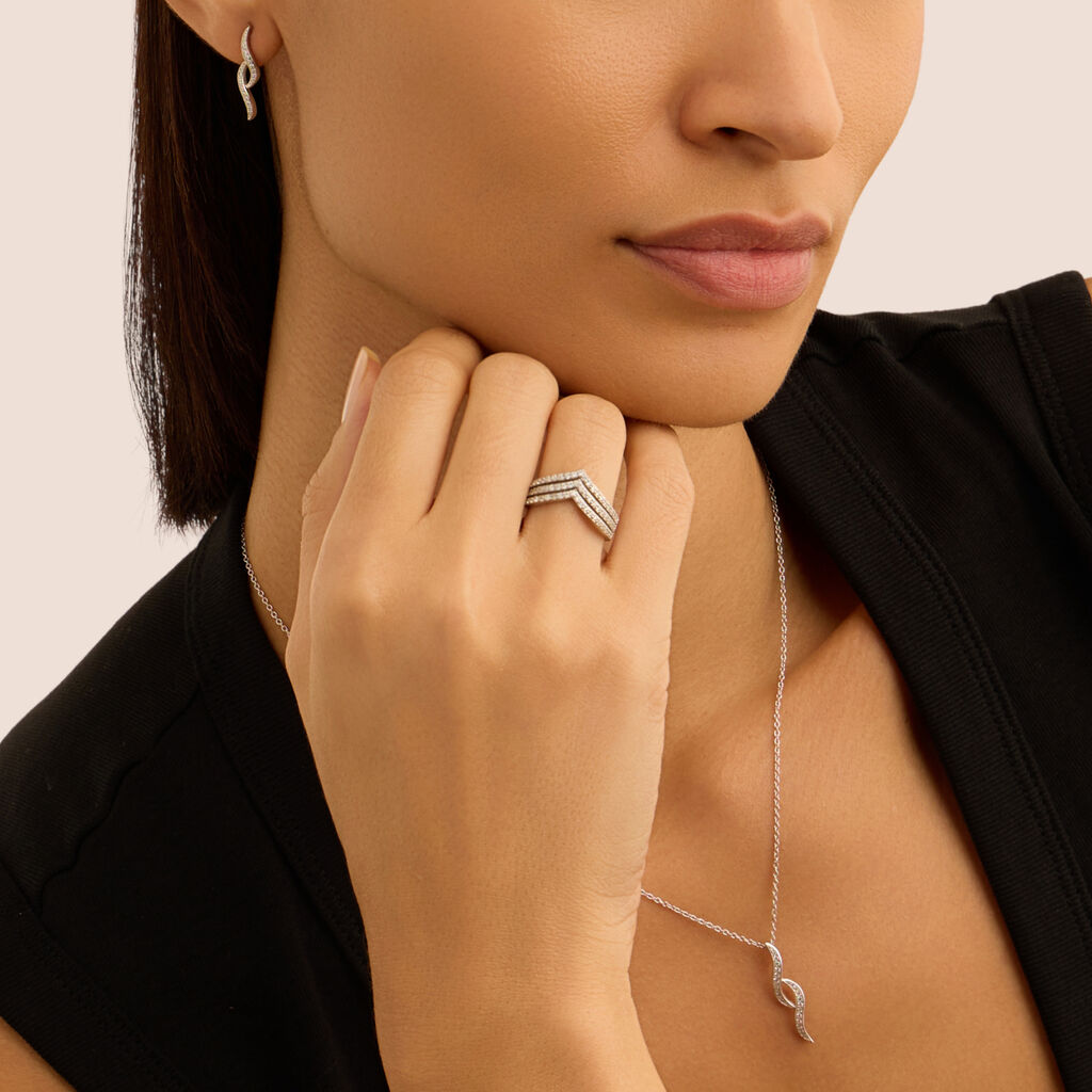 Orecchini Lobo Silver Shine Argento Rodiato Cubic Zirconia