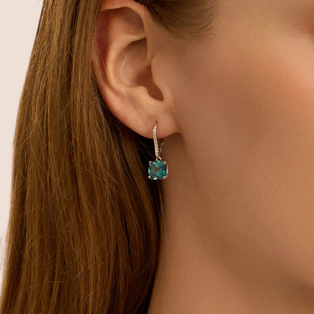 Orecchini Pendenti Silver Rainbow Argento Rodiato Cubic Zirconia