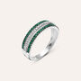 Anello Fascia Elizabeth Crown Oro Bianco Smeraldo Diamante