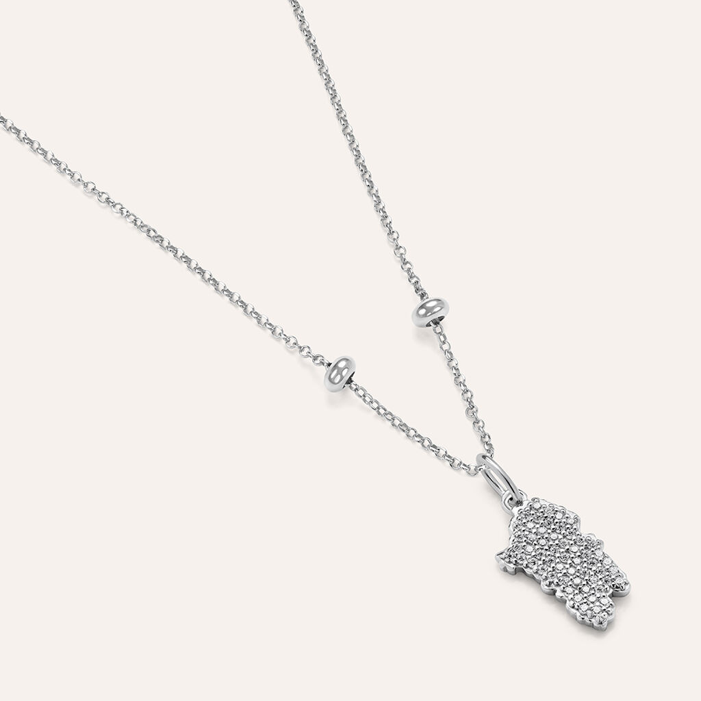 Pendente Saluti&Baci Sardegna Love Beats Argento Rodiato Cubic Zirconia - Ciondoli Donna | Stroili