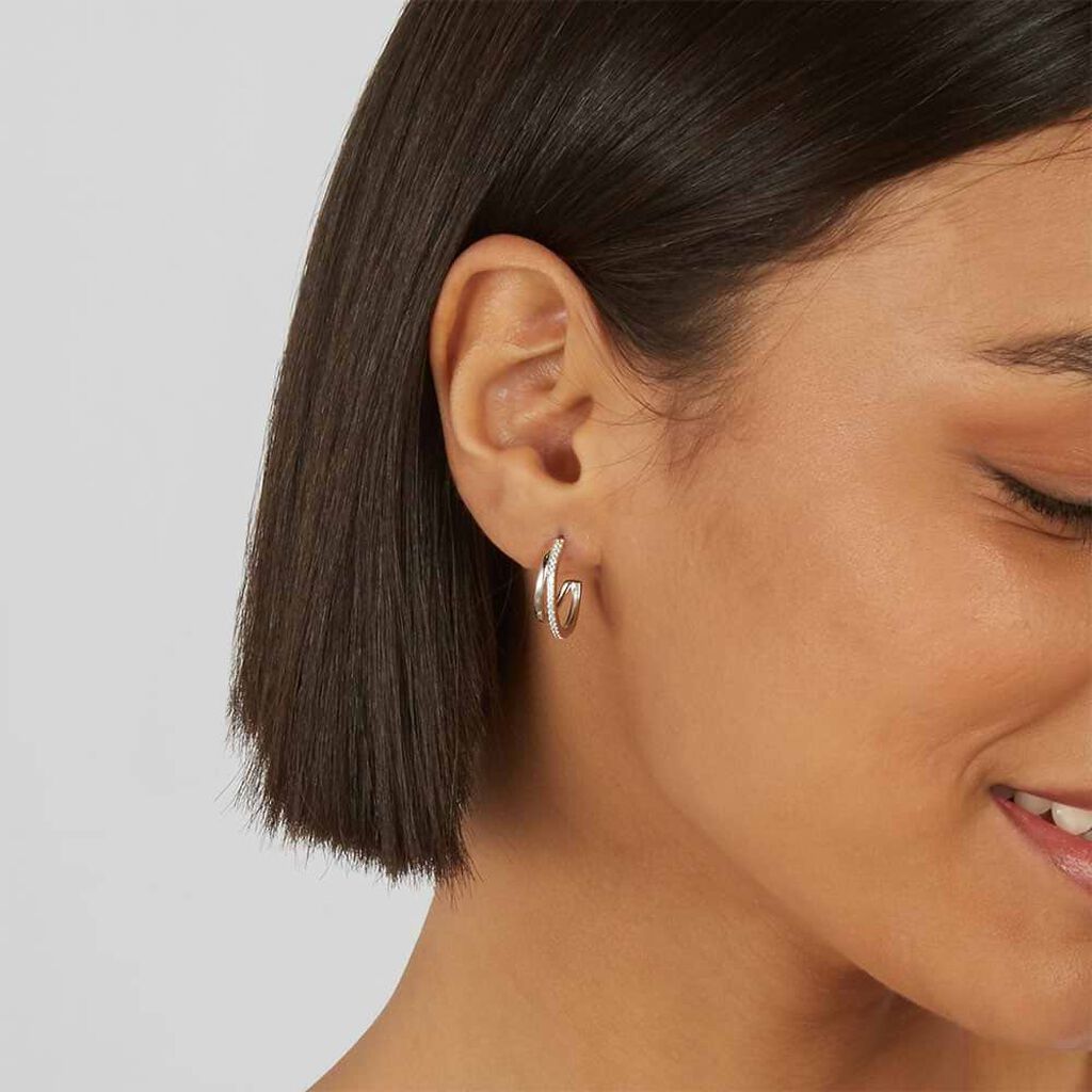 Orecchini A Cerchio Silver Shine Argento Rodiato Cubic Zirconia - Orecchini a Cerchio Donna | Stroili