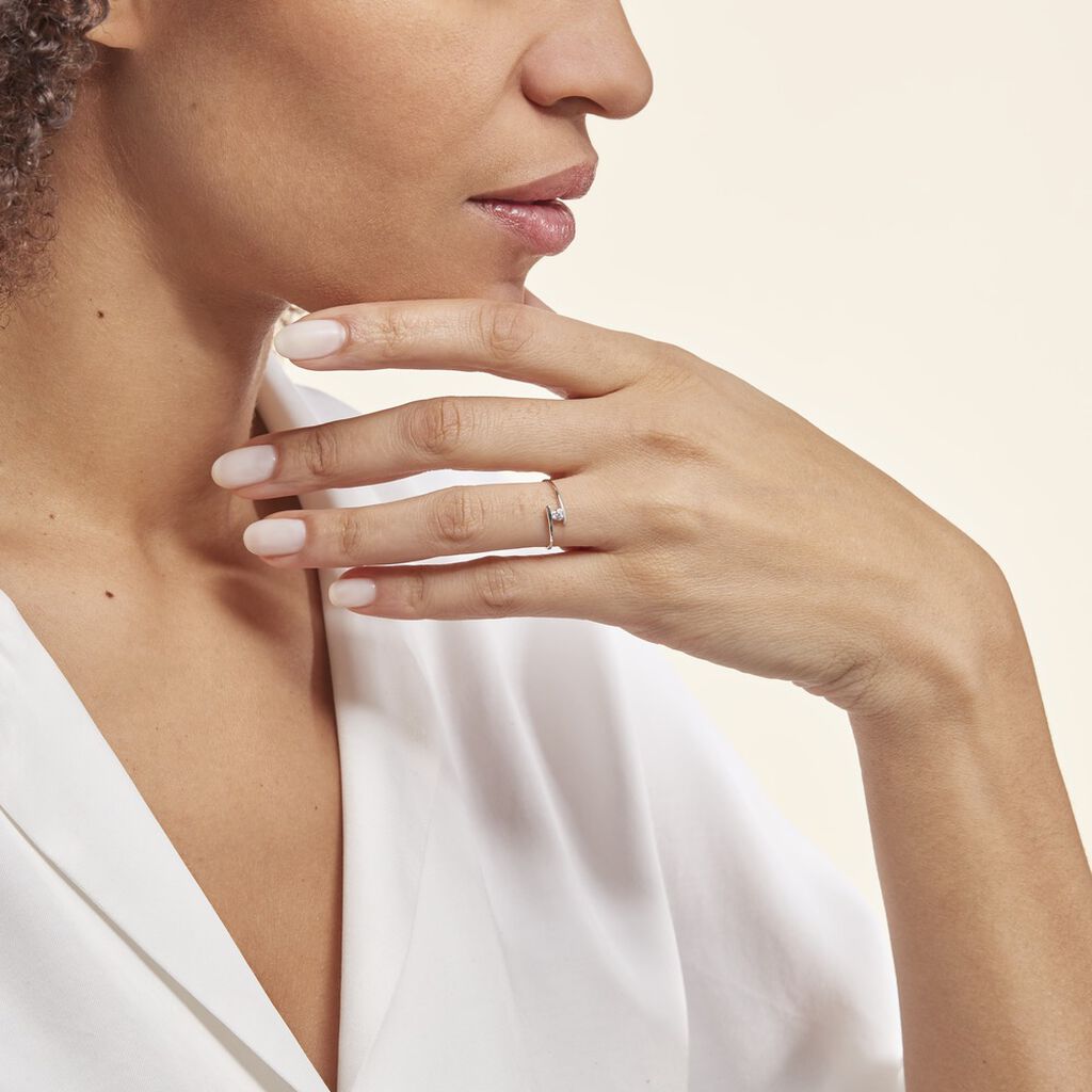 Anello Solitario Claire Oro Bianco Cubic Zirconia