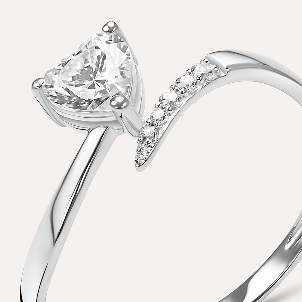 Anello Solitario Claire Oro Bianco Cubic Zirconia - Anelli con Pietre Donna | Stroili
