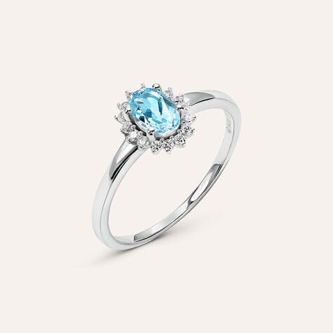 Anello Solitario Amélie Oro Bianco Topazio Cubic Zirconia - Anelli con Pietre Donna | Stroili