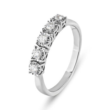 Anello Riviere Diamotion Oro Bianco Diamante