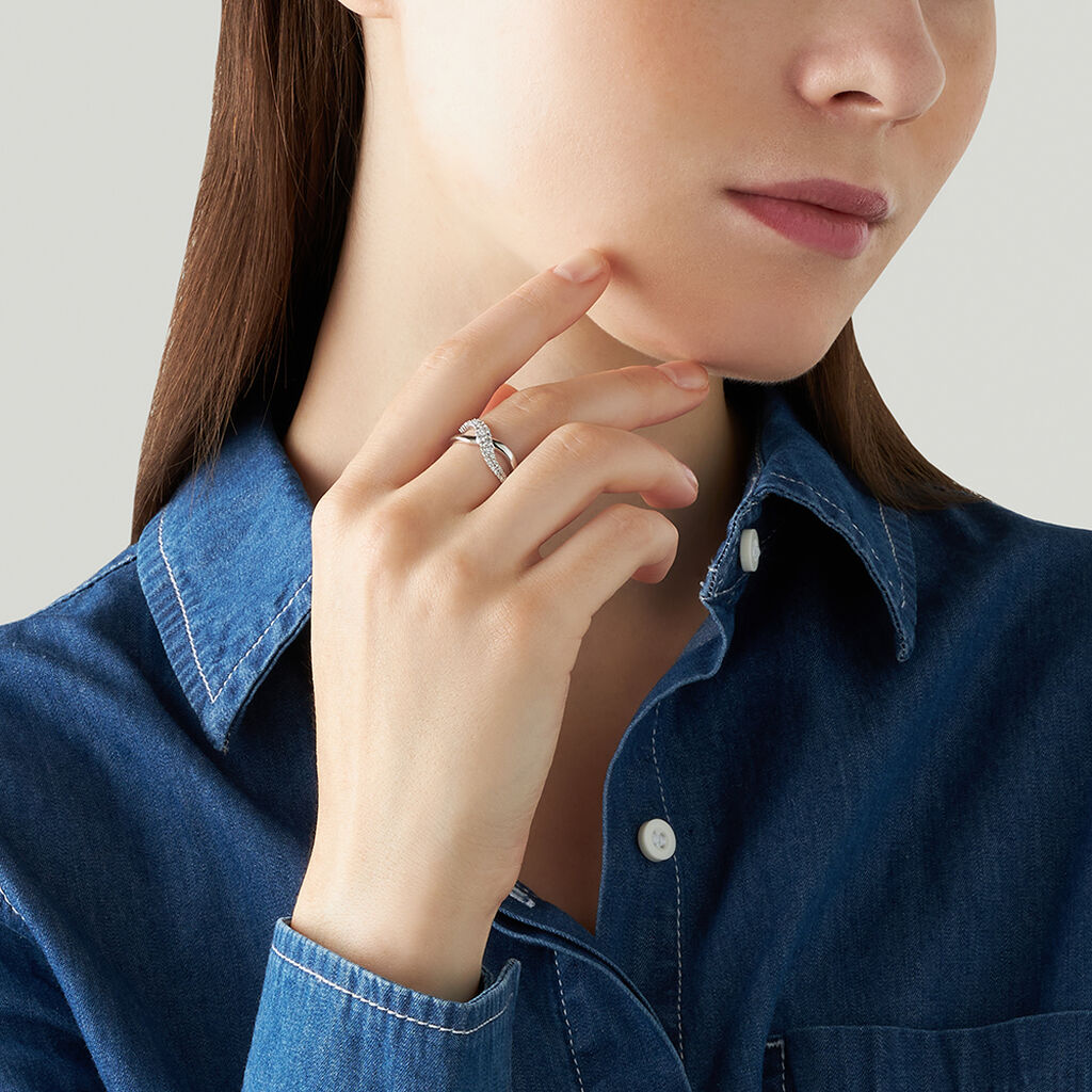 Anello Fascia Sophia Oro Bianco Diamante - Anelli con Pietre Donna | Stroili