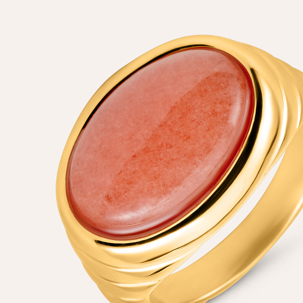 Anello Fascia Radiance Acciaio Dorato Agata