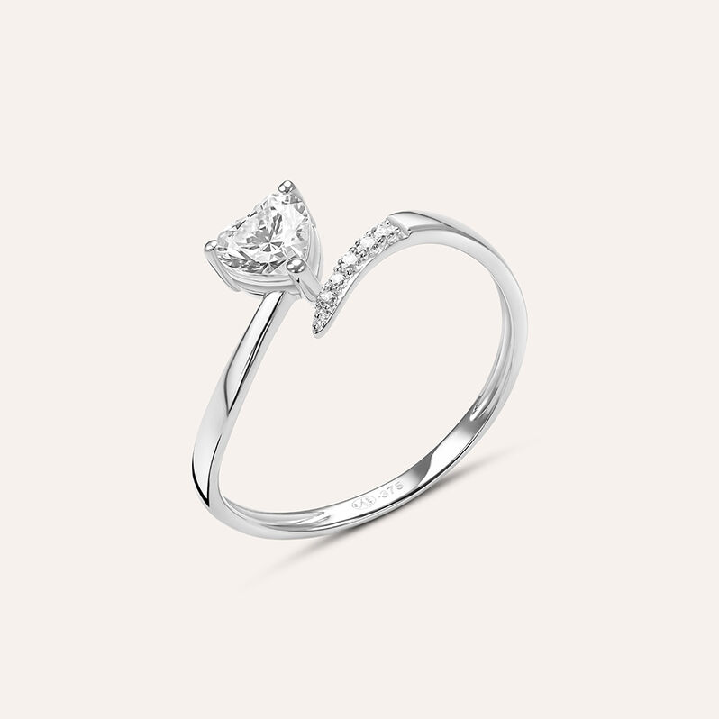 Anello Solitario Claire Oro Bianco Cubic Zirconia - Anelli con Pietre Donna | Stroili